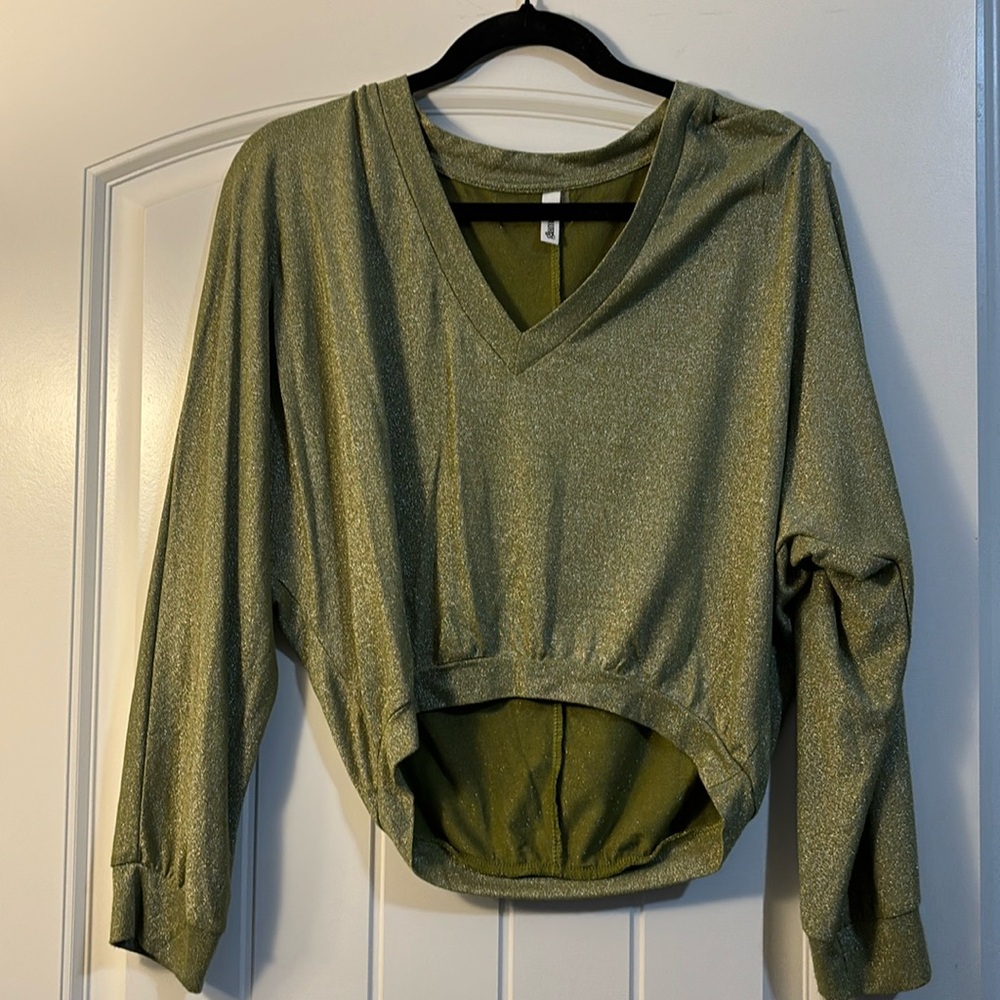 Sparkle Green Crop Blouse